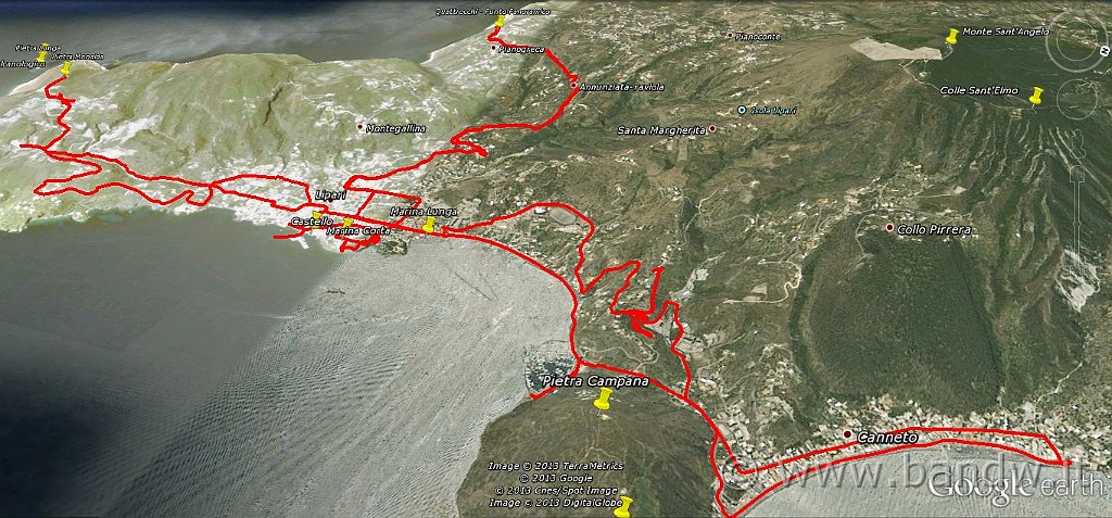 Google Eart 13042013.JPG - Istantanea di Google Earth del giro fatto